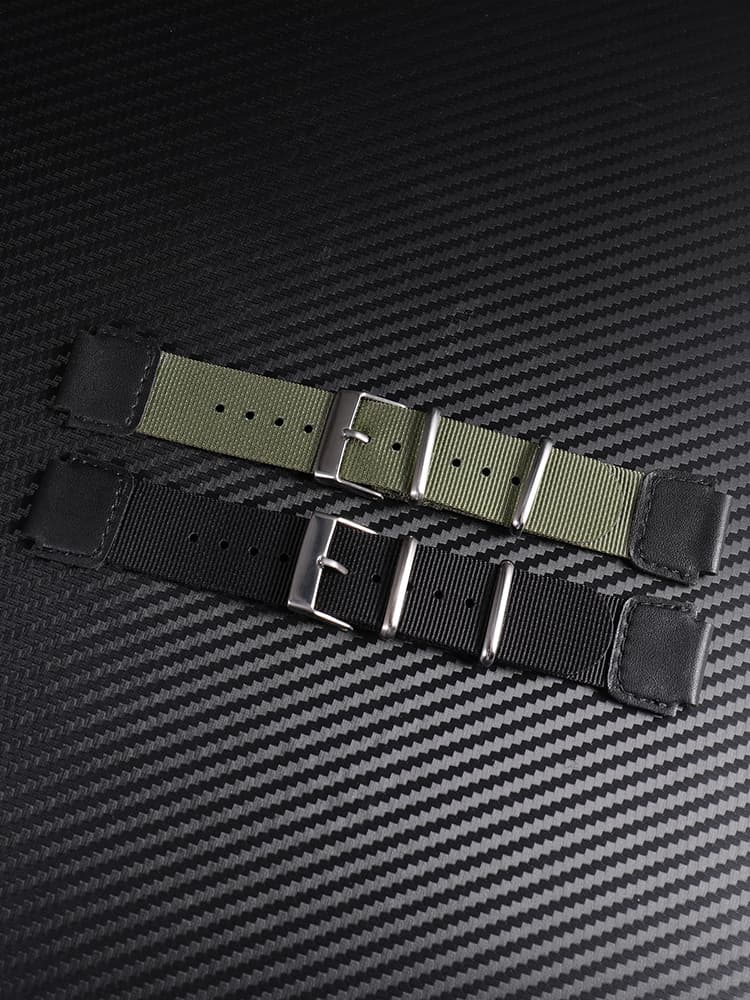 腕時計ベルト レザーステッチナイロンベルト