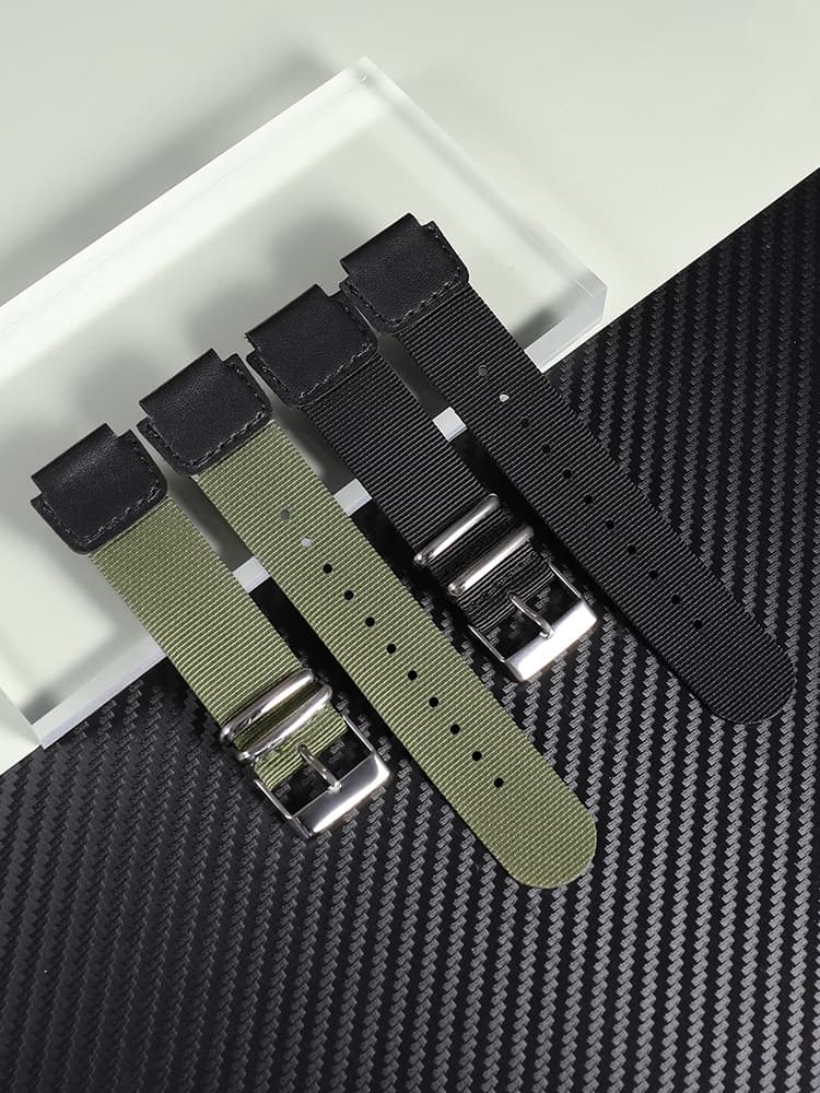 腕時計ベルト レザーステッチナイロンベルト