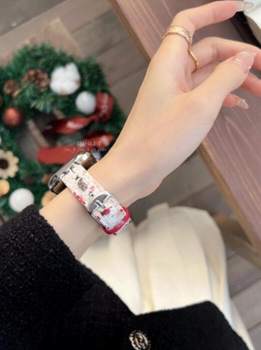 腕時計ベルト 革 花柄型押し おしゃれな交換用バンド